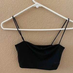 Black crop tank top